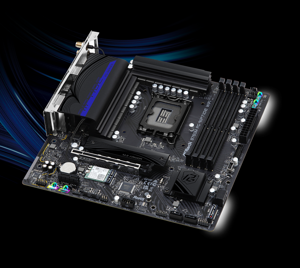 Placas ASRock AM5 estão matando CPUs Ryzen? AMD culpa parceira 2 Placas ASRock AM5 estão matando CPUs Ryzen? AMD culpa parceira POLYRGBLED B760M PG Riptide WiFi mobile.png