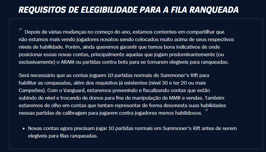 LoL: Desenvolvedores dificultam o acesso de novas contas às filas ranqueadas imagem 2024 08 06 211919779.png