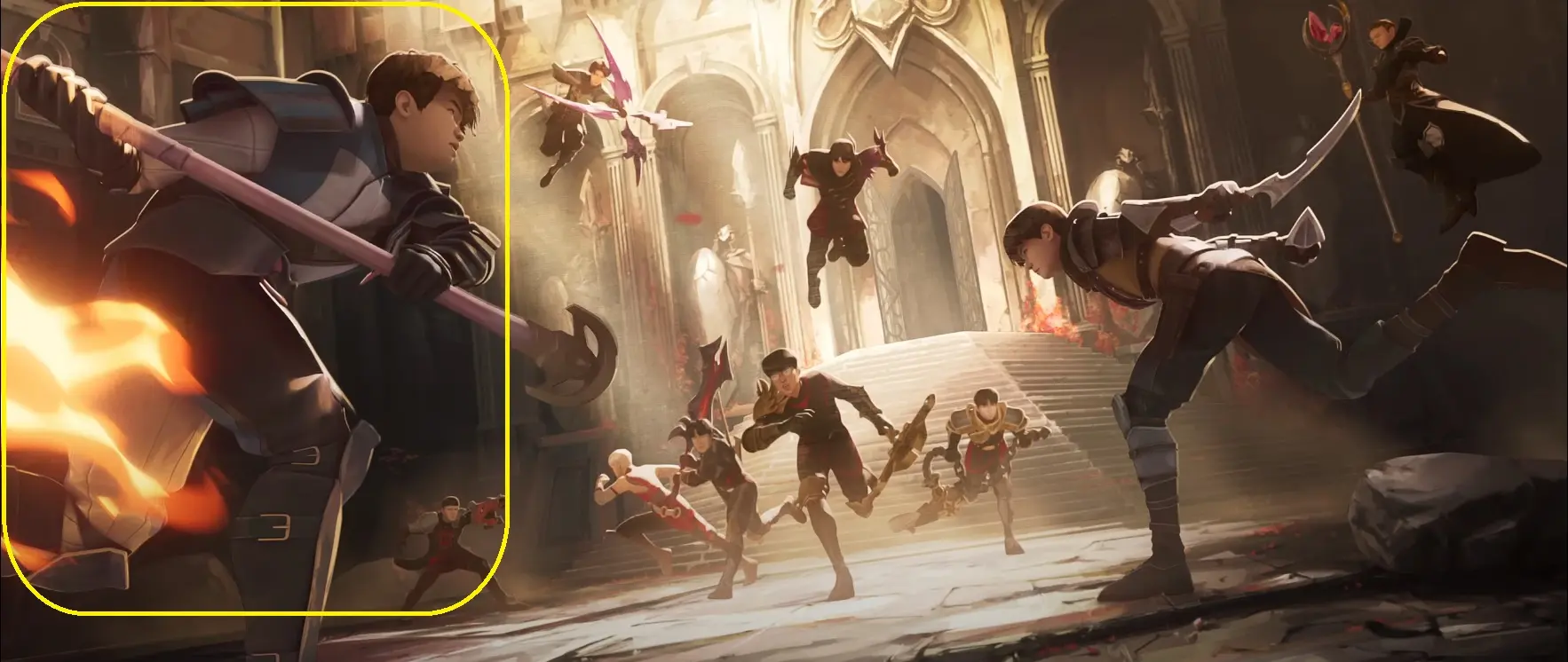 LoL Worlds 2024: Quem são os players que aparecem no fim do clipe de Heavy Is The Crown 4 imagem final do clipe destacando o player Bin