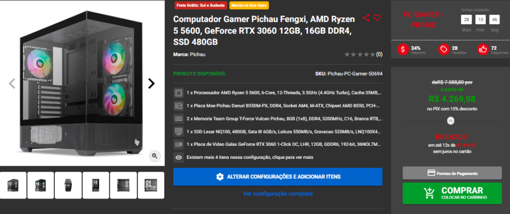 Pruhammer: 3 opções de PC Gamer Ryzen na Pichau 4 Pruhammer: 3 opções de PC Gamer Ryzen na Pichau Captura de tela 2024 09 02 164618