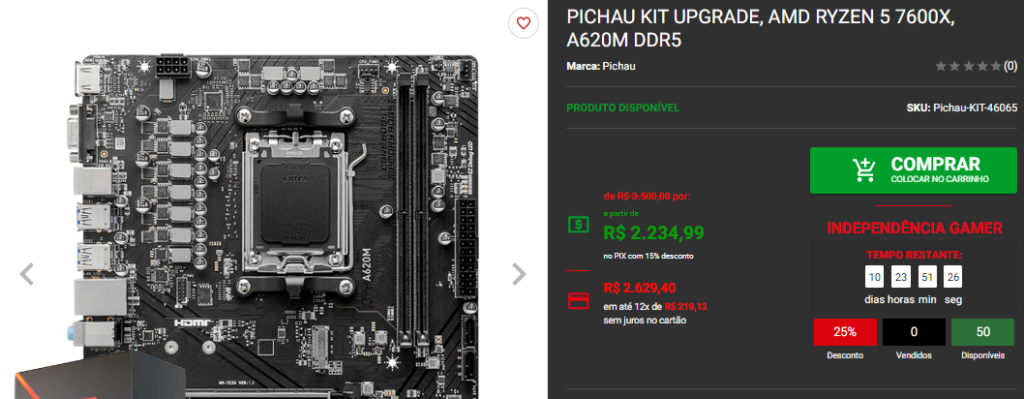 Kit Placa mãe e Processador: 3 opções em promoção na Pichau 3 Kit Placa mãe e Processador: 3 opções em promoção na Pichau Captura de tela 2024 09 02 170839