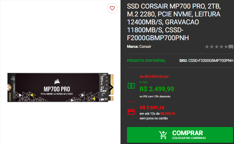 Ultra velocidade: 3 SSDs com velocidade acima de 5 mil MB/s 2 Ultra velocidade: 3 SSDs com velocidade acima de 5 mil MB/s Captura de tela 2024 09 04 175554.png