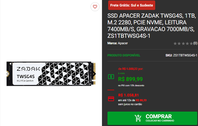 Ultra velocidade: 3 SSDs com velocidade acima de 5 mil MB/s 3 Ultra velocidade: 3 SSDs com velocidade acima de 5 mil MB/s Captura de tela 2024 09 04 175907.png