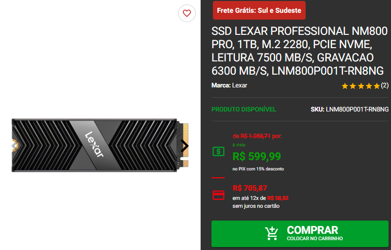 Ultra velocidade: 3 SSDs com velocidade acima de 5 mil MB/s 4 Ultra velocidade: 3 SSDs com velocidade acima de 5 mil MB/s Captura de tela 2024 09 04 180152.png