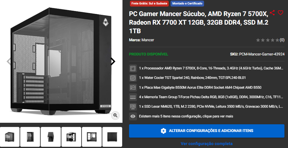 Pruhammer: 3 PC Gamers com Ryzen 7 5700X em promoção 4 Pruhammer: 3 PC Gamers com Ryzen 7 5700X em promoção Captura de tela 2024 09 05 102557.png