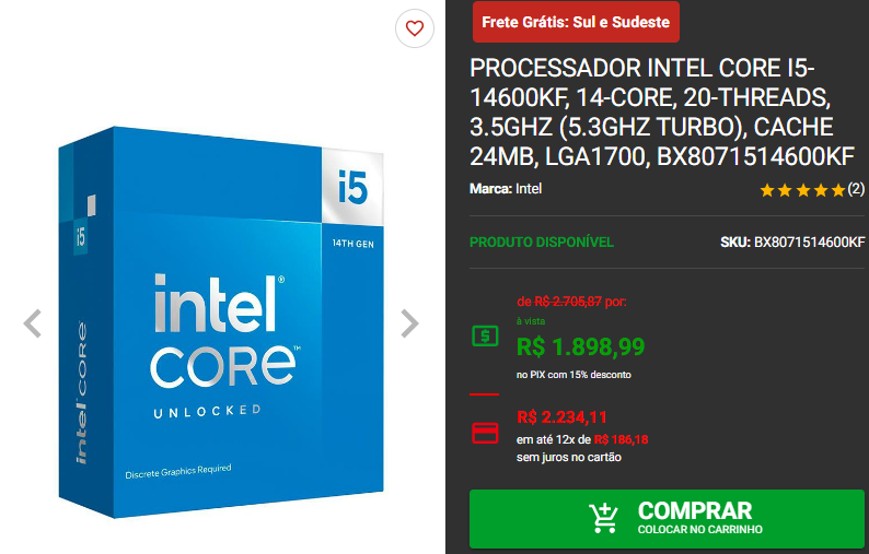 Processador em promoção: 3 opções da Intel na Pichau Captura de tela 2024 09 06 174045.png