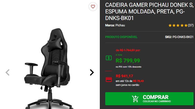 Cadeira gamer: 3 opções em promoção na Pichau 2 Cadeira gamer: 3 opções em promoção na Pichau Captura de tela 2024 09 09 174958