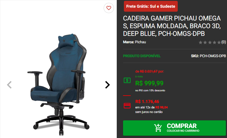 Cadeira gamer: 3 opções em promoção na Pichau 3 Cadeira gamer: 3 opções em promoção na Pichau Captura de tela 2024 09 09 175342