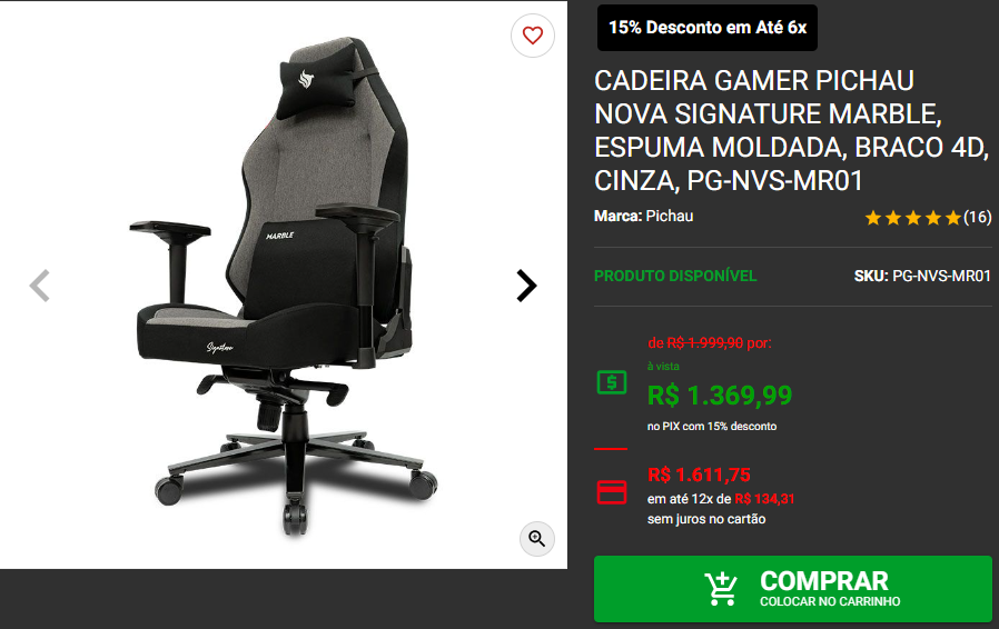 Cadeira gamer: 3 opções em promoção na Pichau 4 Cadeira gamer: 3 opções em promoção na Pichau Captura de tela 2024 09 09 175725