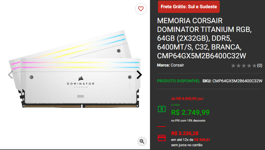 Memória RAM: 3 opções ultrarrápidas em promoção na Pichau Captura de tela 2024 09 09 190324.png