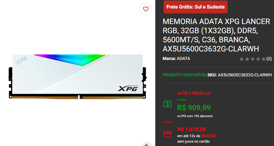 Memória RAM: 3 opções ultrarrápidas em promoção na Pichau Captura de tela 2024 09 09 191048.png