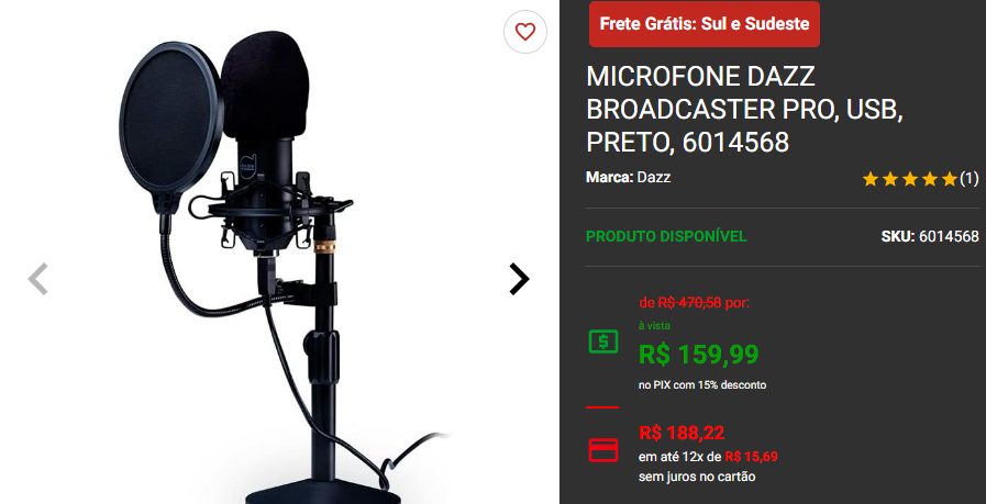 Microfone para stream: 3 opções em promoção na Pichau Captura de tela 2024 09 12 203527.png