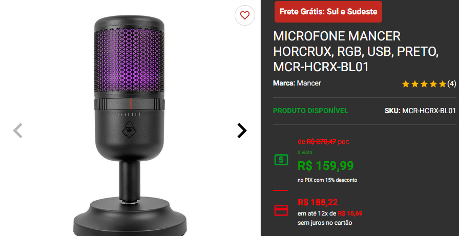 Microfone para stream: 3 opções em promoção na Pichau Captura de tela 2024 09 12 203759.png