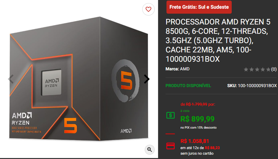 AMD Ryzen 5 em promoção: 3 opções na Pichau Captura de tela 2024 09 13 140511.png