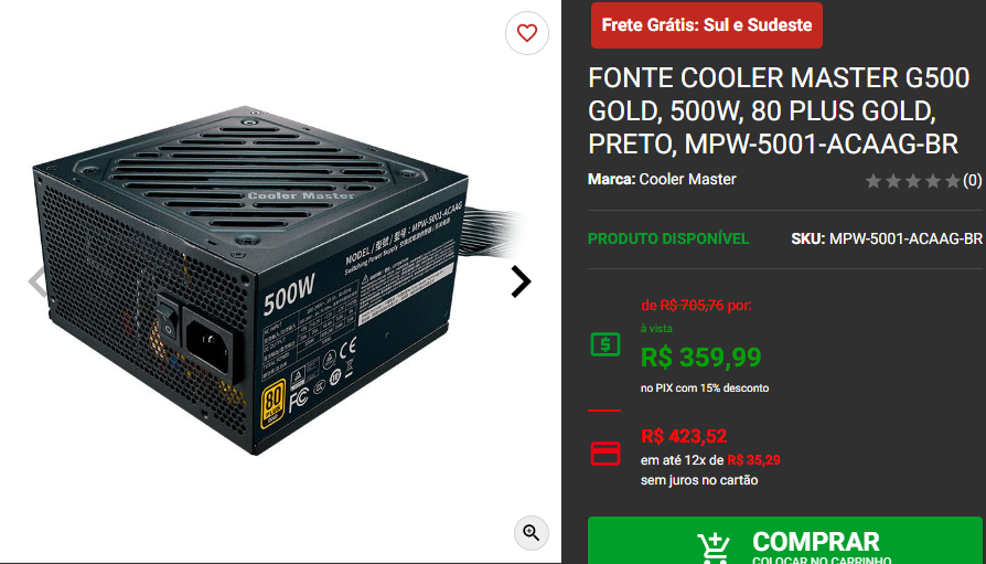 Fonte 80 Plus Gold: 3 opções em promoção na Pichau 2 Fonte 80 Plus Gold: 3 opções em promoção na Pichau Captura de tela 2024 09 16 172907.png