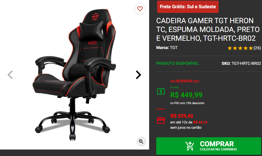 Cadeira gamer: 3 opções de espuma moldada em promoção 4 Cadeira gamer: 3 opções de espuma moldada em promoção Captura de tela 2024 09 16 182250.png