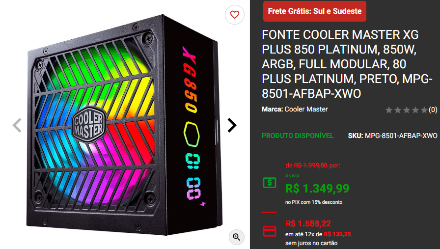 80 Plus Platinum: 3 opções de fontes de Alta Eficiência em promoção Captura de tela 2024 09 17 145737.png