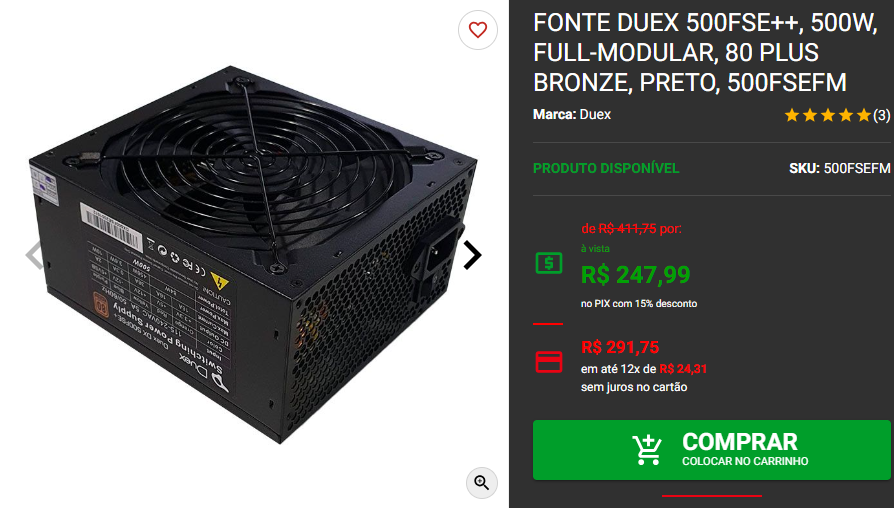 80 Plus Bronze: 3 opções de fonte com preços baixos na Pichau Captura de tela 2024 09 18 162130.png
