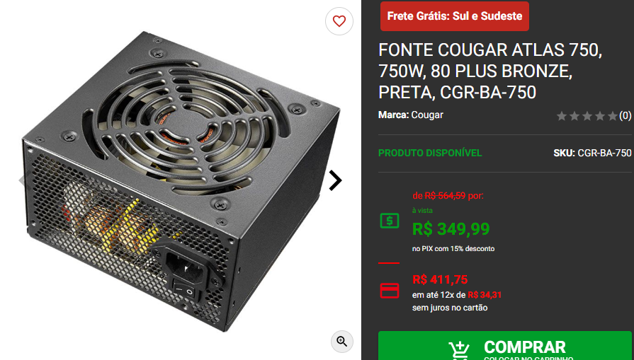 80 Plus Bronze: 3 opções de fonte com preços baixos na Pichau Captura de tela 2024 09 18 163435.png
