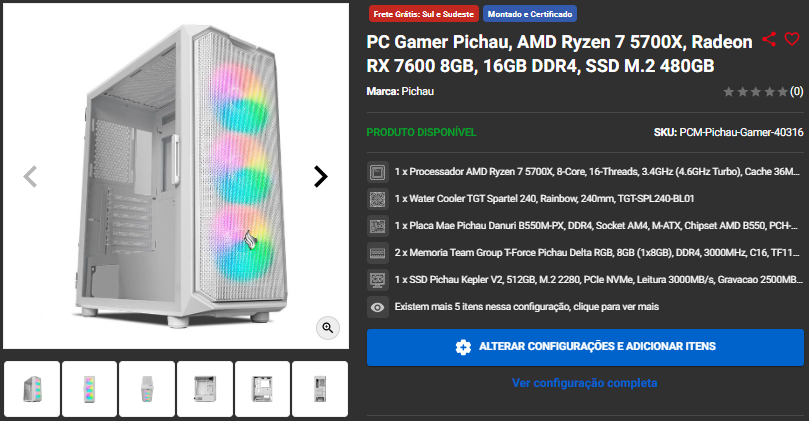 PC Gamer Completo: 3 opções com RX 7600 em promoção 3 PC Gamer Completo: 3 opções com RX 7600 em promoção Captura de tela 2024 09 20 162847.png