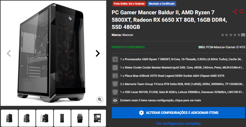 PC Gamer Completo: 3 promoções com RX 6650 XT 4 PC Gamer Completo: 3 promoções com RX 6650 XT Captura de tela 2024 09 23 151859.png