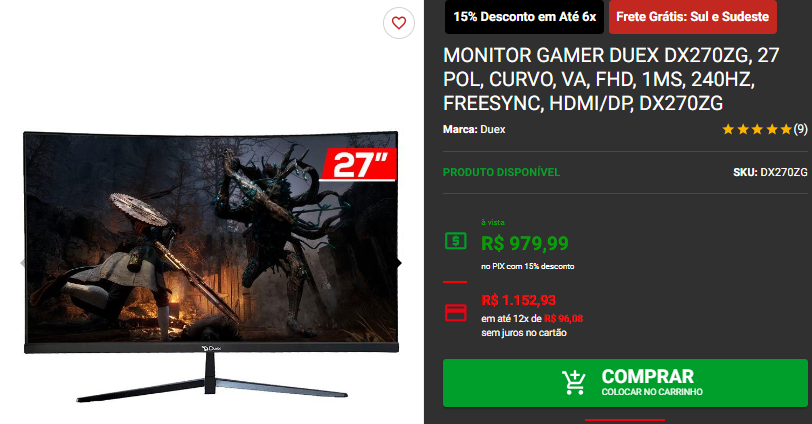 Monitor Gamer: 3 opções com tela curva na Pichau 4 Monitor Gamer: 3 opções com tela curva na Pichau Captura de tela 2024 09 24 125909.png