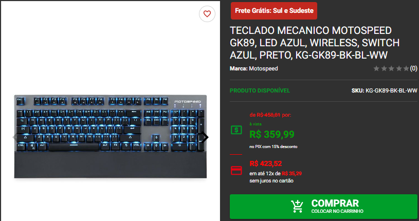 Teclado mecânico wireless: 3 opções em promoção na Pichau 3 Teclado mecânico wireless: 3 opções em promoção na Pichau Captura de tela 2024 09 25 173750.png