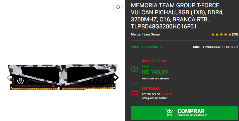 Memória DDR4 8GB: 3 opções em promoção na Pichau Captura de tela 2024 09 26 172651.png