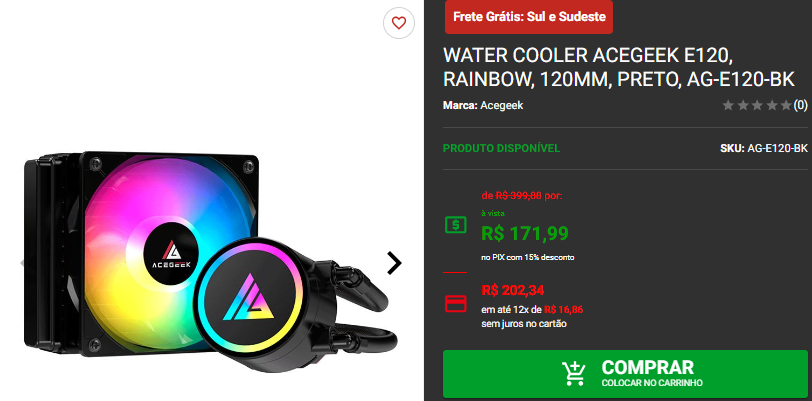 Water Cooler: 3 opções por menos de R$ 200 na Pichau 2 Water Cooler: 3 opções por menos de R$ 200 na Pichau Captura de tela 2024 09 26 181758.png