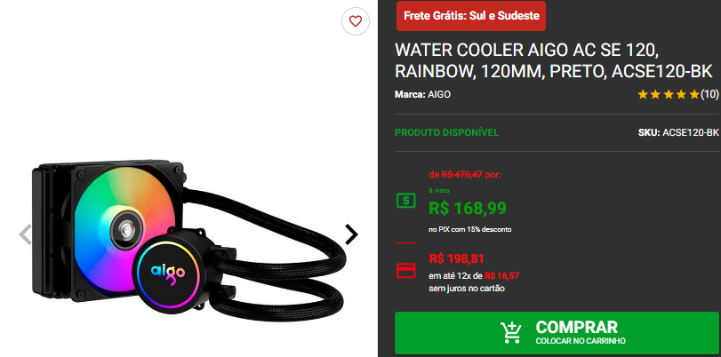 Water Cooler: 3 opções por menos de R$ 200 na Pichau 3 Water Cooler: 3 opções por menos de R$ 200 na Pichau Captura de tela 2024 09 26 182313.png