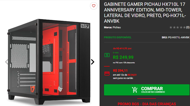 Gabinete Gamer Pichau: 3 opções para aproveitar a Promo BGS 2 Gabinete Gamer Pichau: 3 opções para aproveitar a Promo BGS Captura de tela 2024 09 30 165525.png