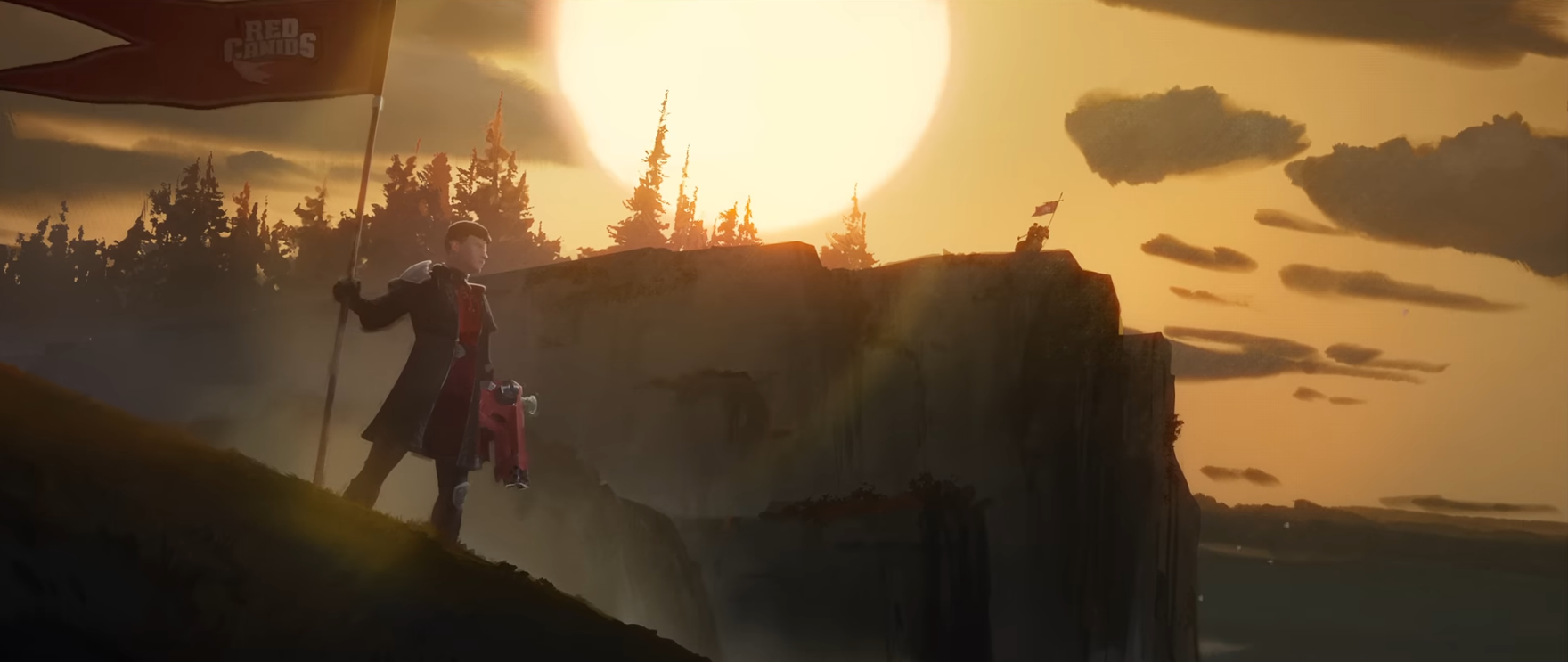 LoL Mundial: Heavy is the crown, música tema feita em parceria com Linkin Park é lançada 2 Brance segurando bandeira da RED no clipe de Heavy Is The Crown