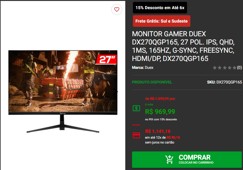 Monitor Gamer: 3 opções com painel IPS em promoção 4 Monitor Gamer: 3 opções com painel IPS em promoção Captura de tela 2024 10 01 173916.png