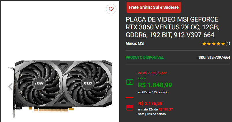 Placa de vídeo: 3 opções de RTX 3060 para você economizar 4 Placa de vídeo: 3 opções de RTX 3060 para você economizar Captura de tela 2024 10 01 182535.png