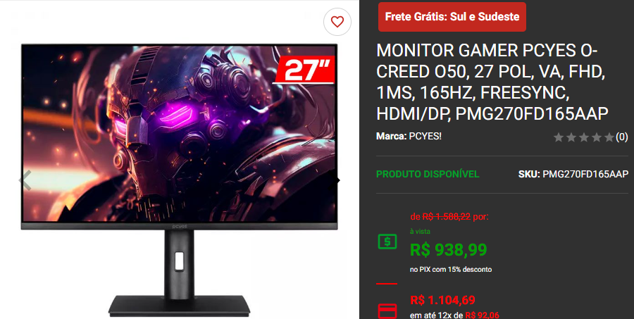 Monitor Gamer: 3 com painel VA em promoção na Pichau 3 Monitor Gamer: 3 com painel VA em promoção na Pichau Captura de tela 2024 10 02 171634.png