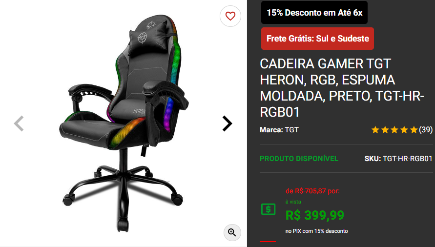Cadeira Gamer: 3 promoções por menos de R$ 500 no site da Pichau 2 Cadeira Gamer: 3 promoções por menos de R$ 500 no site da Pichau Captura de tela 2024 10 03 131320.png