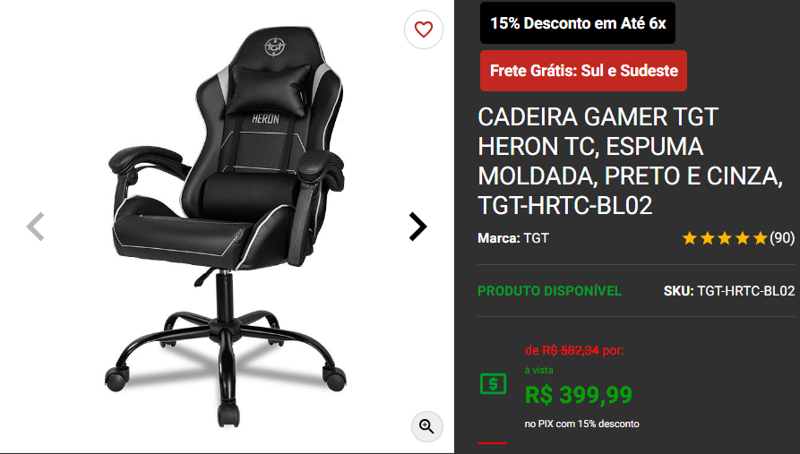 Cadeira Gamer: 3 promoções por menos de R$ 500 no site da Pichau 3 Cadeira Gamer: 3 promoções por menos de R$ 500 no site da Pichau Captura de tela 2024 10 03 131520.png