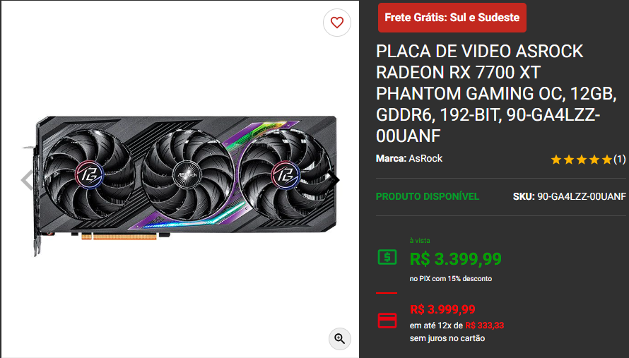 BGS 24: Veja quanto custa as placas de Vídeo Asrock presentes na Arena X1 Captura de tela 2024 10 12 180919.png