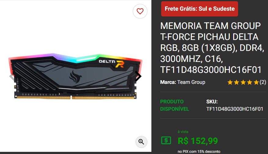 BGS 24: Confira quanto custa a memória RAM T-Force exposta na Arena X1 Captura de tela 2024 10 13 115248.png