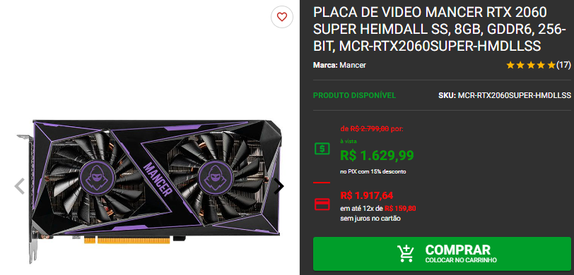 Prumo Placa de Vídeo: 3 opções de placa de vídeo em Promoção Captura de tela 2024 10 15 170430.png