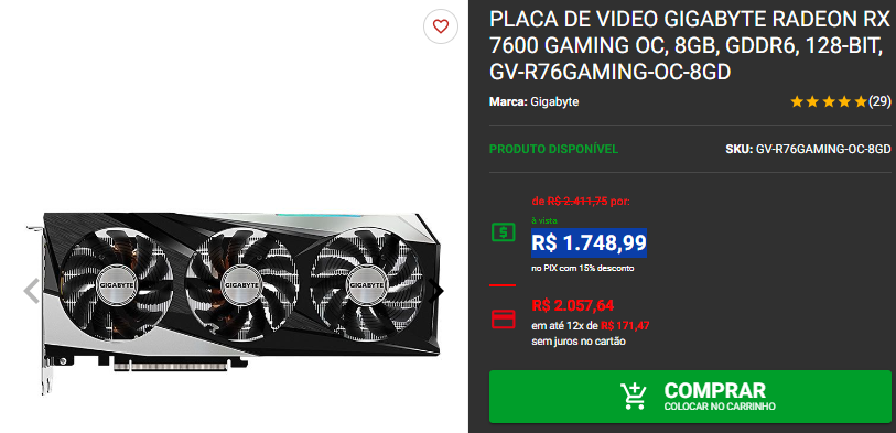 Prumo Placa de Vídeo: 3 opções de placa de vídeo em Promoção Captura de tela 2024 10 15 170641.png