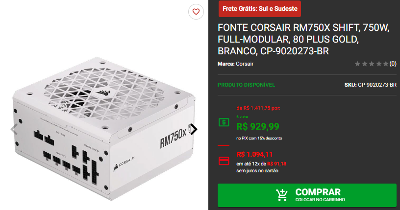 Fonte com 80 Plus Gold: 3 opções de alta durabilidade em promoção Captura de tela 2024 10 16 145828.png