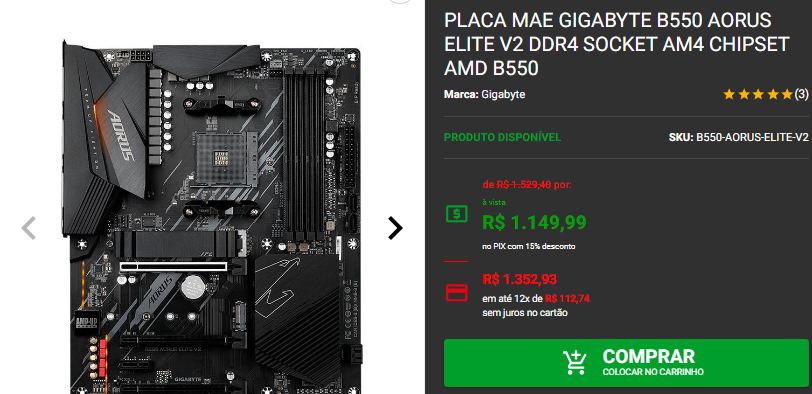 Placa mãe B550: 3 opções em promoção no site da Pichau Captura de tela 2024 10 16 160806.png