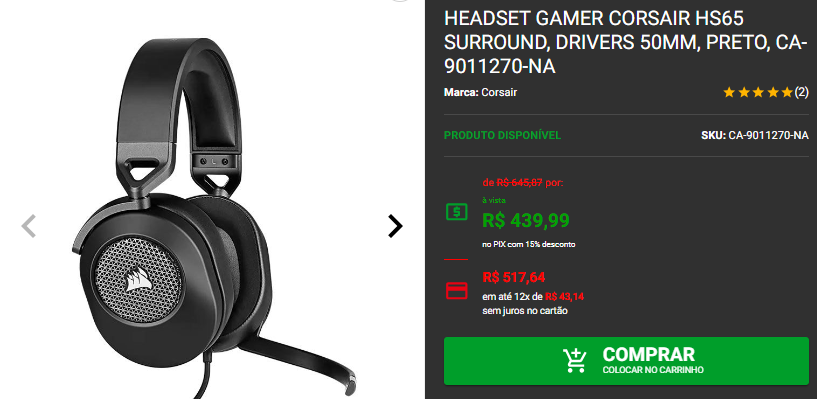 Headset Gamer: 3 opções intermediárias em promoção na Pichau Captura de tela 2024 10 16 174109.png