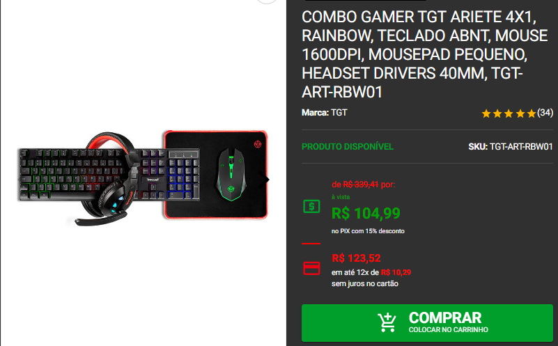 Kit Gamer: 3 opções de kits com teclado e mouse na Pichau 4 Kit Gamer: 3 opções de kits com teclado e mouse na Pichau Captura de tela 2024 10 17 175501.png