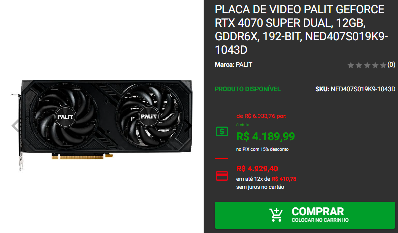 RTX 4070: 3 opções de placa de vídeo em promoção Captura de tela 2024 10 18 131036.png