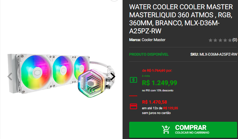 Water Cooler: 3 opções em promoção no site da Pichau Captura de tela 2024 10 18 155825.png