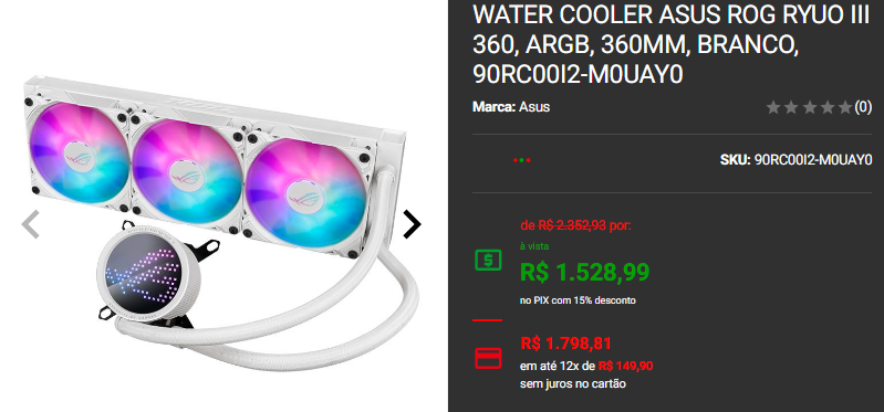 Water cooler 360mm: 3 opções em promoção no site da Pichau 3 Water cooler 360mm: 3 opções em promoção no site da Pichau Captura de tela 2024 10 23 170943.png