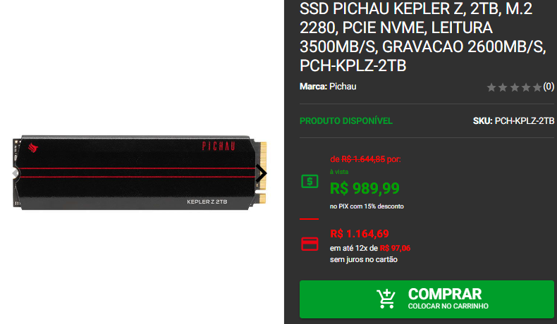 SSD 2TB: 3 opções em promoção no site da Pichau 3 SSD 2TB: 3 opções em promoção no site da Pichau Captura de tela 2024 10 25 182449.png