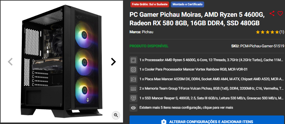 PC Gamer Completo: 3 opções de setup gamer com RX 580 de 8GB 2 PC Gamer Completo: 3 opções de setup gamer com RX 580 de 8GB Captura de tela 2024 10 28 161430.png